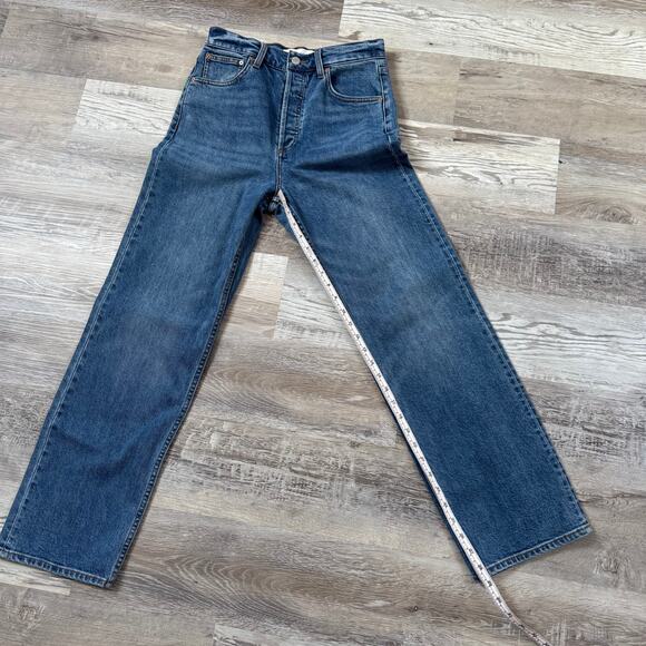 NWT Denim Forum Arlo High Rise Straight Jeans Blue 27 Y2K 90s - Picture 11 of 11